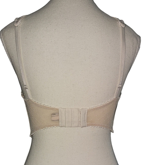 Victorias Secret Dream Angels Lace Mesh Long Line Bra Neutral Floral Boho Sz 32D - Picture 3 of 16